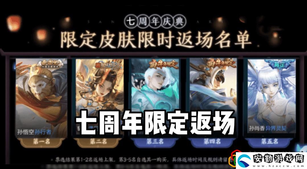 王者榮耀7周年都有哪些皮膚返場(chǎng)